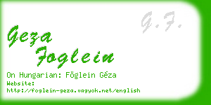 geza foglein business card