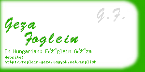 geza foglein business card